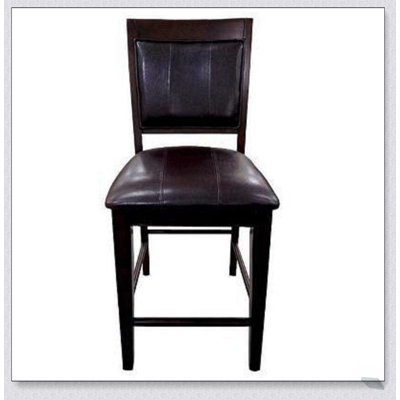 Tabouret de bar à hauteur de comptoir en polyuréthane brun foncé avec repose-pieds Farmhouse Style
