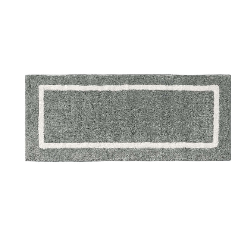 Reversible High Pile Tufted Microfiber Bath Rug, Gray, Single - 60" L x 24" W