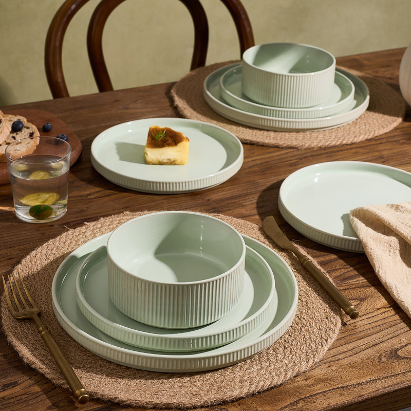 Service de table 12 pièces Star Series, vert clair, Light Green