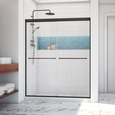 Leser 56"" W x 62.38"" H Frameless Shower Door -  Arizona Shower Door, LSER6062AOBRNT