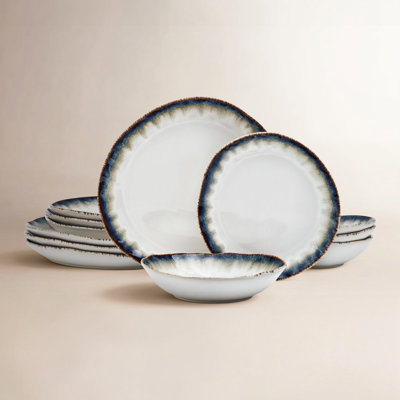 Mikasa Cole 12-Piece Stoneware Dinnerware Set, Service for 4