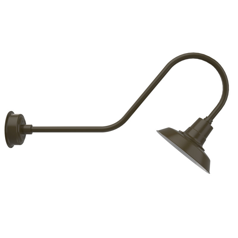 Luminaire de grange d’extérieur à del Haleigh, H 12 po x l 12 po x P 36 po, Bronze acajou