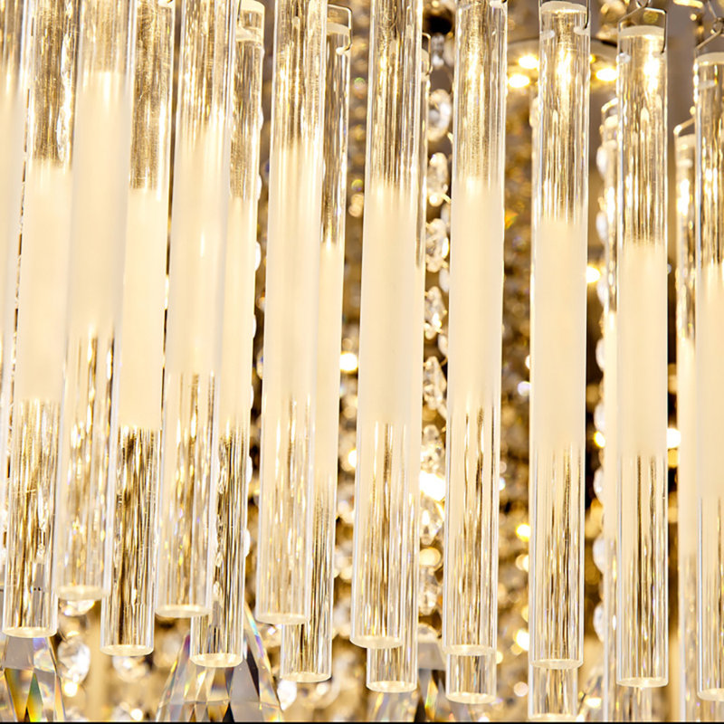 Amethy 8 - Light Chrome LED Pendant, 28cm H x 30cm W x 80cm D