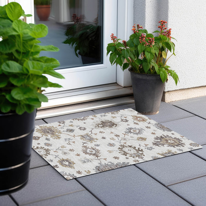  Malchow Non-Slip Indoor Outdoor Door Mat, Rectangle 1'8" x 2'6"