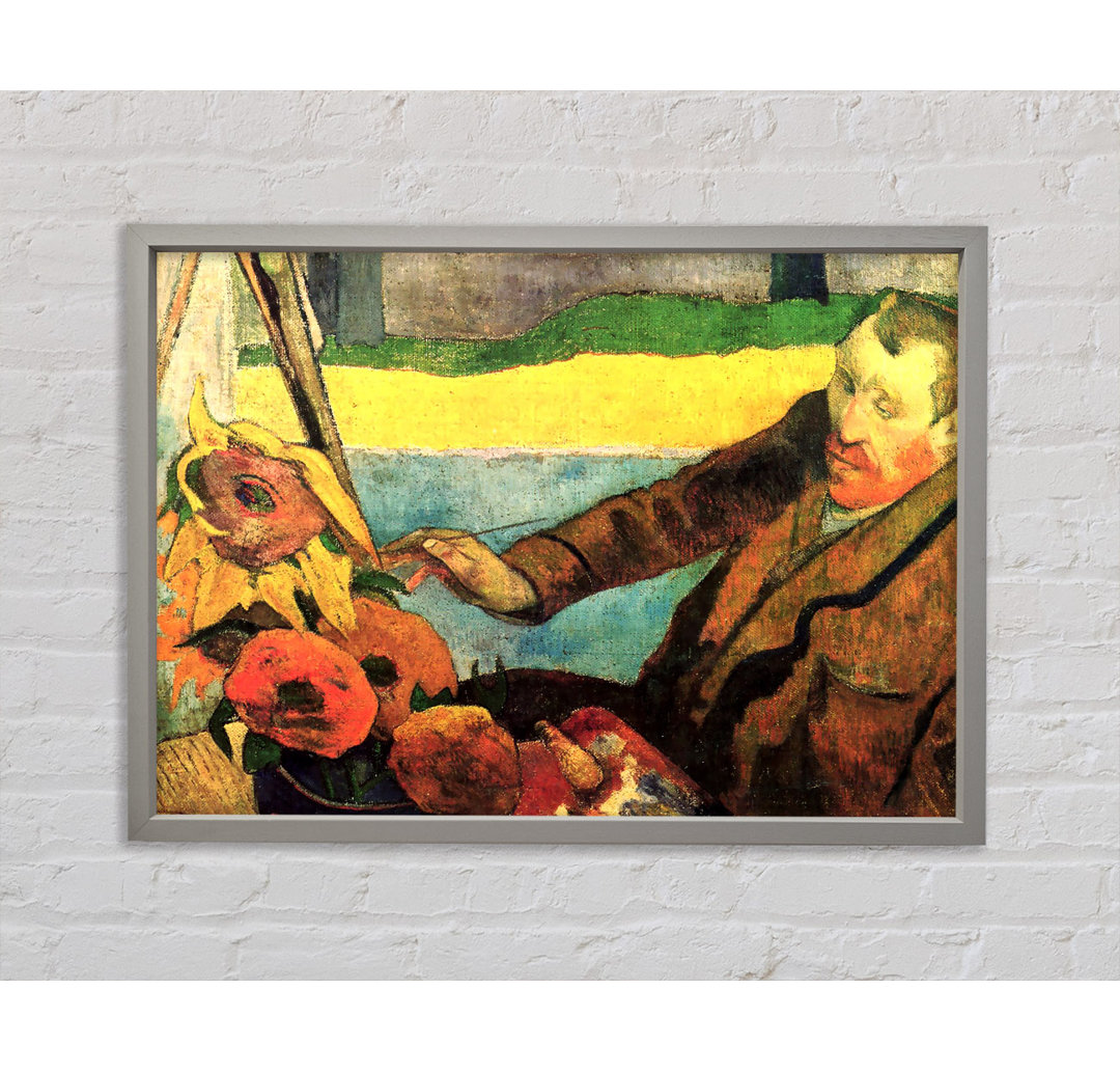 Gerahmtes Wandbild Van Gogh Painting Sunflowers von Paul Gauguin