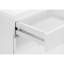 Classeur à roulettes contemporain avec stratifié blanc brillant et options de rangement polyvalentes Traitement de surface, tiroirs de bureau, support d'imprimante moderne