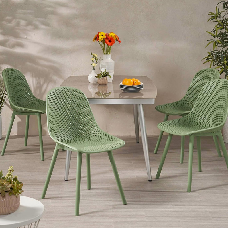 De 4 chaises en polypropylène Posey au design épuré et au confort élégant 33,41 po de hauteur 10,12 lb Modern Stable Vibe Stames 22,9 largeur