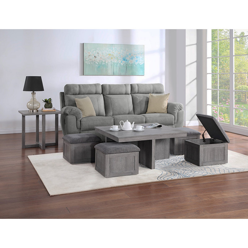 Ensemble de tables basses avec tabourets de rangement et table de bout Montalbano