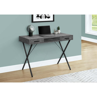 Bureau d'ordinateur, bureau personnel, ordinateur portable, installation à gauche, à droite, tiroirs de rangement, travail, métal, contemporain, moderne
