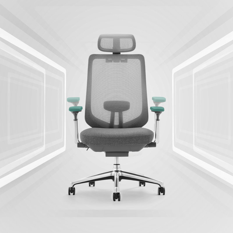 Inbox Zero High-Back Ergonomic Office Chair - Breathable Mesh Task Chair with 4D Adjustable Armrests, Rotating Headrest & Lumbar Support, Home Office Chair for Long Hours