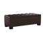 Banc avec repose-pieds Liani, dessus en cuir reconstitué brun foncé 50 po-121481506