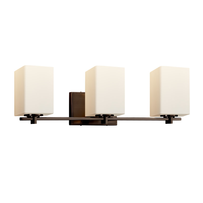 Éclairage pour meuble-lavabo 3 lumières Casson, Bronze foncé, Opale
