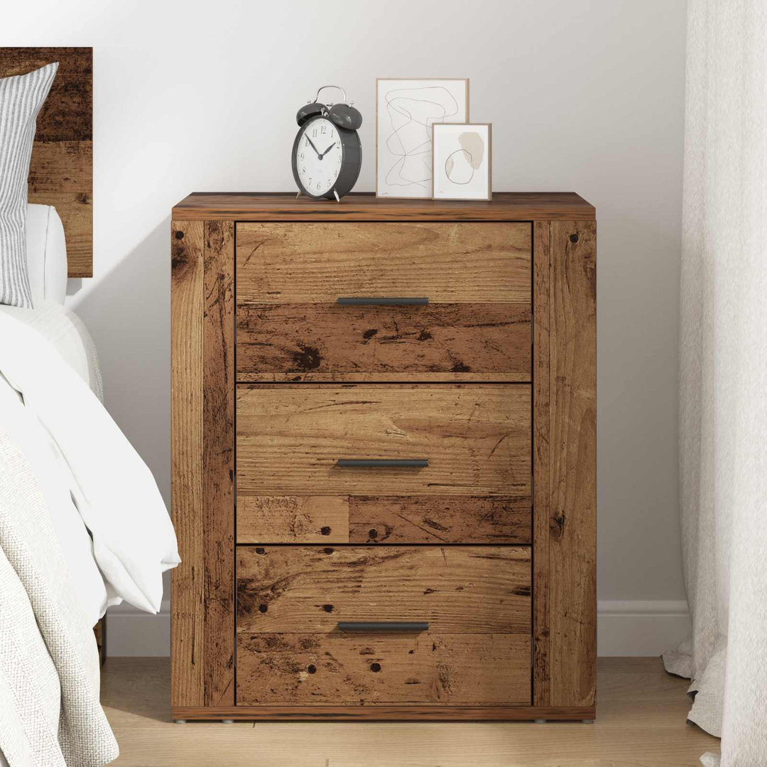 35cm W Manufactured Wood Bedside Table