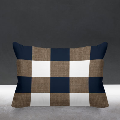 Plaid Outdoor Reversible Throw Pillow