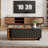 Extendable Coffee Table With 2 Storage Drawers, Dual-Tone Center Table With Sliding Tabletop-1353149499