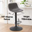 Ensemble de 2 tabourets de bar réglables de style Mid-Century pivotant avec dossier et cuir synthétique pour îlot de cuisine-211793370