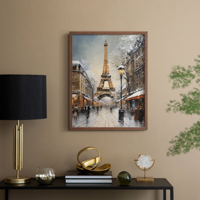 «Christmas Holiday Art», reproduction encadrée en bois massif