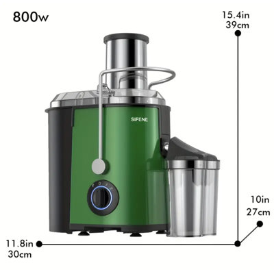 Sifene Juicer Machine, 800w Juice Extractor With 3.2'' Big Mouth, 3 Speed Centrifugal Juicer For Whole Fruit Vegetable, Easy To Clean, Non-slip Feet, Bpa-free,green
