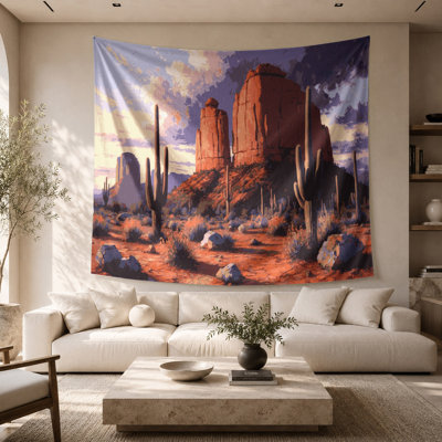 Tapisserie murale «Southwestern Cowboy Desert Landscape»