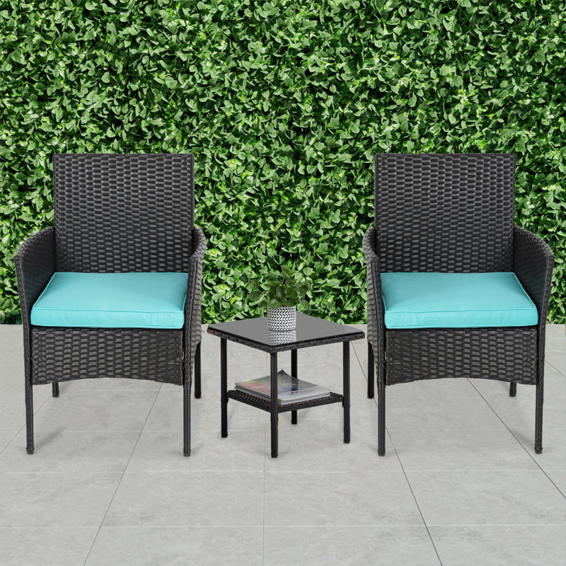 Chaise de patio avec coussin Rungata, Bleu