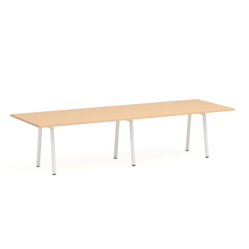Table de conférence Series A, H 29 po x l 42 po x P 124 po, Blanc / chêne naturel