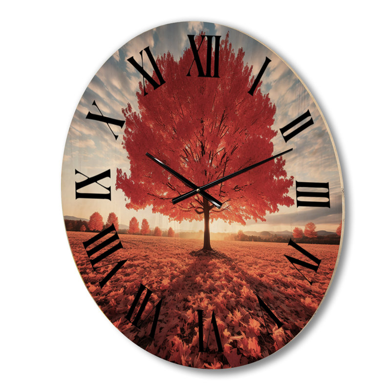 Horloge murale en bois massif Nicut, Grand