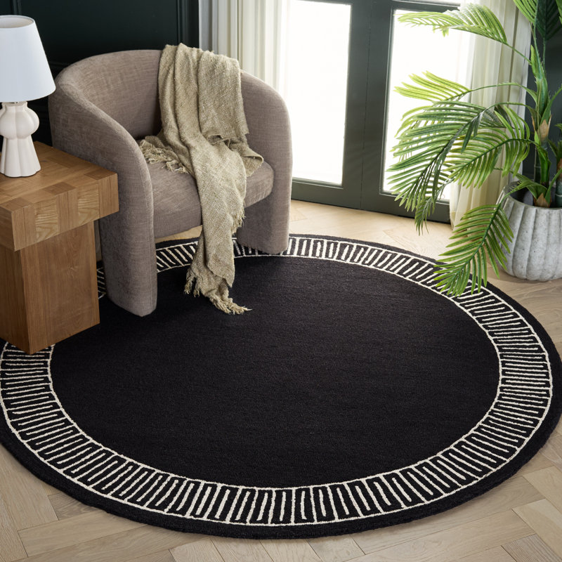 Metro 465 Hand Tufted 80% Wool; 20% Cotton Geometric Rug, Round 6'