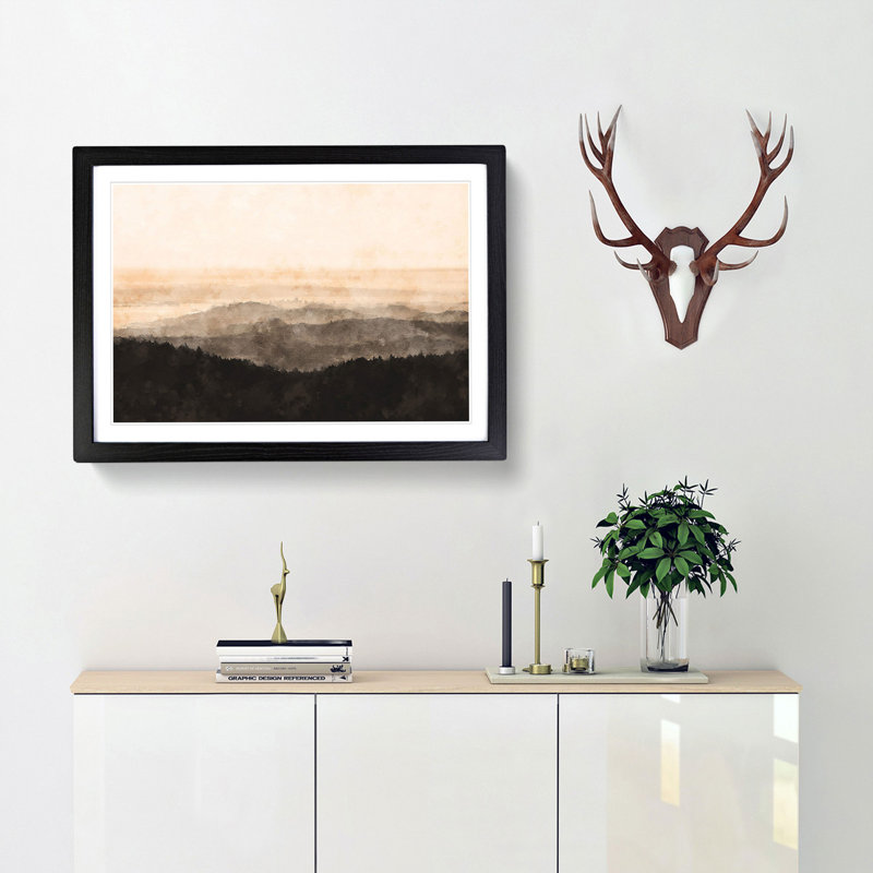 San Francisco Beyond the Hills - Picture Frame Painting Print, Black Framed, 62cm H x 87cm W x 2cm D