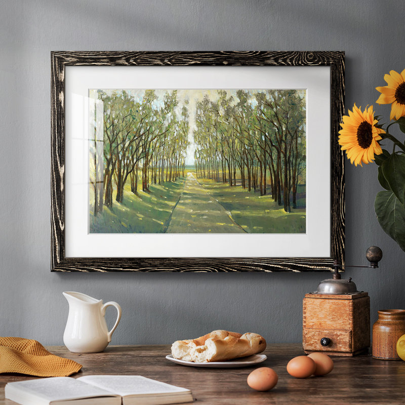 Forest Path encadré sur papier, Noir, H 28 po x l 42 po x P 1,5 po