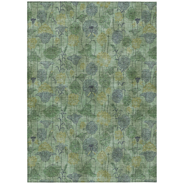 Machine Washable Indoor/Outdoor Jocelyn ACN2128 Floral Rug