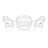 4pc White Wicker Conversation Set-23609059-23609068