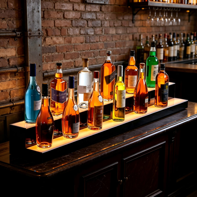 Tablette de bar lumineuse à niveaux lumineux de luxe de 60 pouces - App + commande intelligente RF +