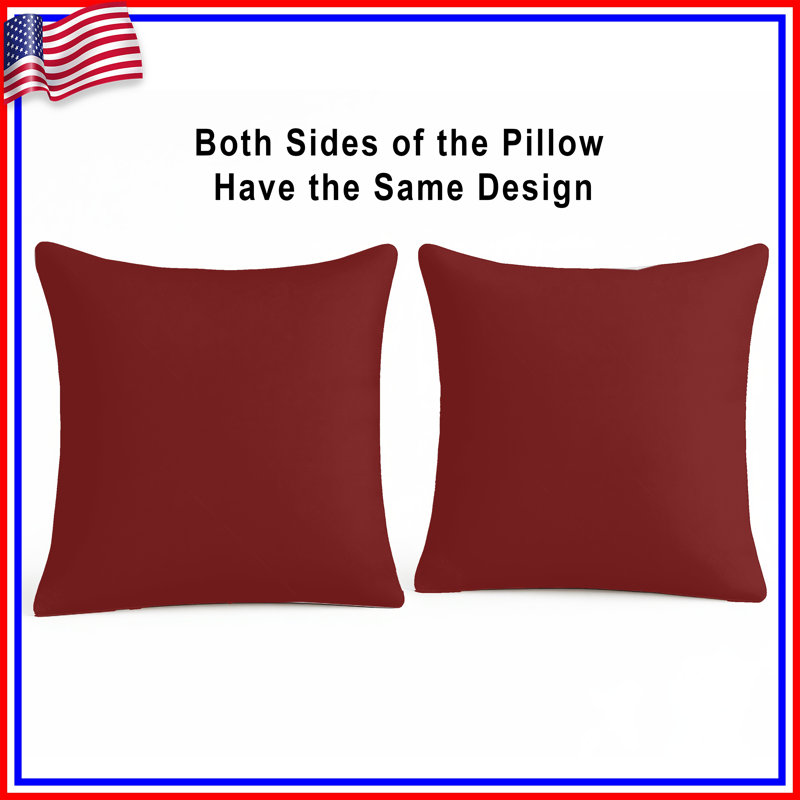 Solid Maroon Background Double Sided Throw Pillows, 16 x 16 inches