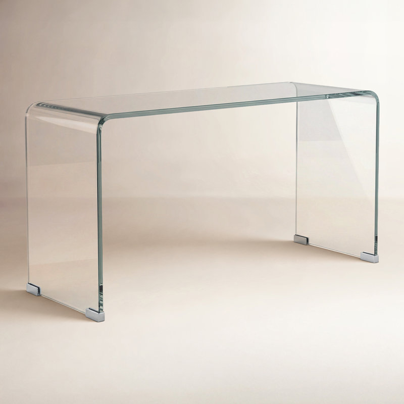 Noreen Modern Tempered Glass Console Table For Living Room