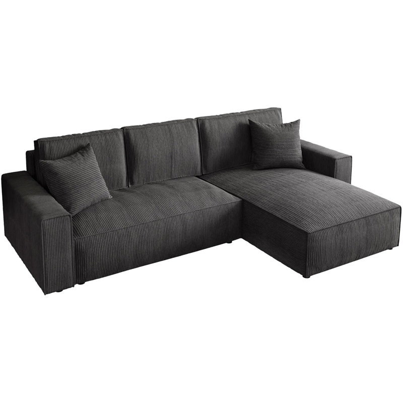 Damionna 4 Seater Sofa Bed, Graphite, Right Hand Facing