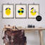 Ensemble de 3 toiles flottantes encadrées noires Hip Summer Lemon faces par Jessica Beck-1120758712-1120758709