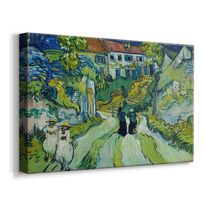 Village Street and Steps in Auvers with Two Figures-Vincent van Gogh-Gallery Wrapped Canvas-1890