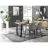 Edward Wood Effect Pedestal Dining Table Set with 4 Luxury Faux Leather Dining Chairs