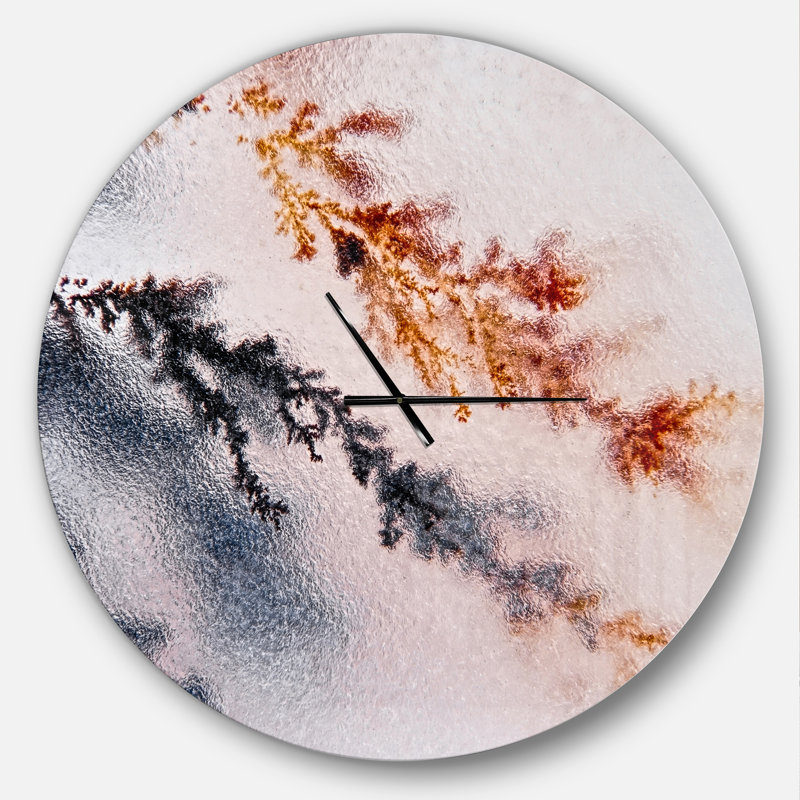 Macro Mate Agate and Dendrite Crystals - horloge murale moderne, Surdimensionné