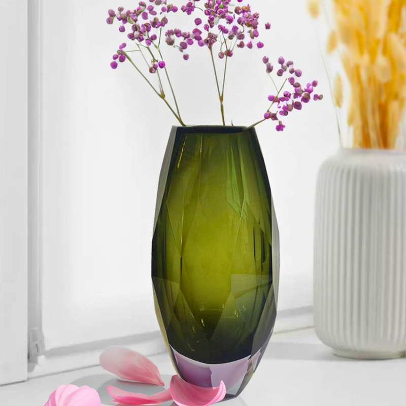 Vase de table Ava Art Deco, Vert, 11"