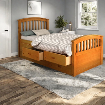 Lits de rangement en bois massif peu encombrants, style moderne pour la famille