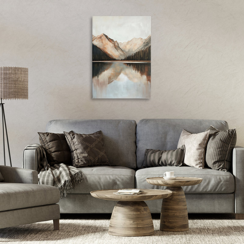 «Rustic Mountain Reflecting Lake Canvas» par Petal Prints Design, H 24 po x l 16 po