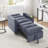 Velvet Fabric Convertible Chair Pullout Adjustable Sleeper-1786740446