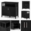 Buffet moderne noir, buffet à 2 portes avec tablettes réglables, armoire de rangement pour la cuisine et le salon