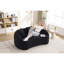 Canapé moderne 2 places sans os en chenille noire, version améliorée, 3 coussins, idéal pour le salon, le bureau, l'appartement, l'aménagement de l'espace, revêtement en chenille avec boulochage compact optimisé pour les invités.