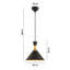 Elegant Adjustable Black Chandelier, Metal Body, 9.5 x 2.0 inches Base Plate | Height: 11.8 to 51.2 inches | 1 x E27 Socket (Max 40W) | Perfect for Dining Room & Living Room Decor, Stylish & Functional Lighting Solution-414842804