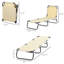 Fauteuil de bronzage pliable pour le camping avec 5 réglages en beige, 5 niveaux, matériau de patio inclinable et respirant