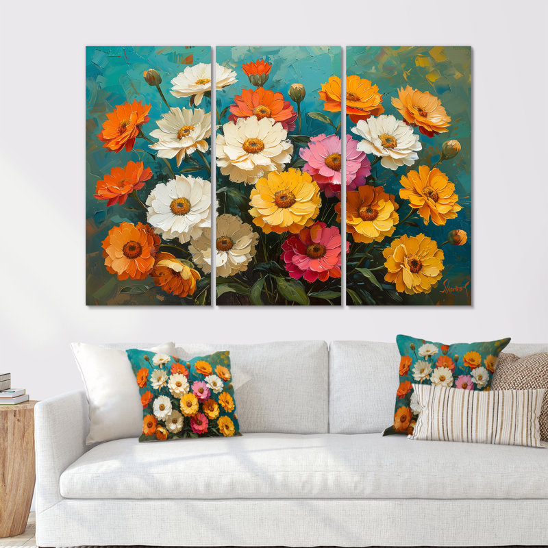 Ensemble de salon art mural blanc et jaune, H 40 po x l 60 po x P 1 po