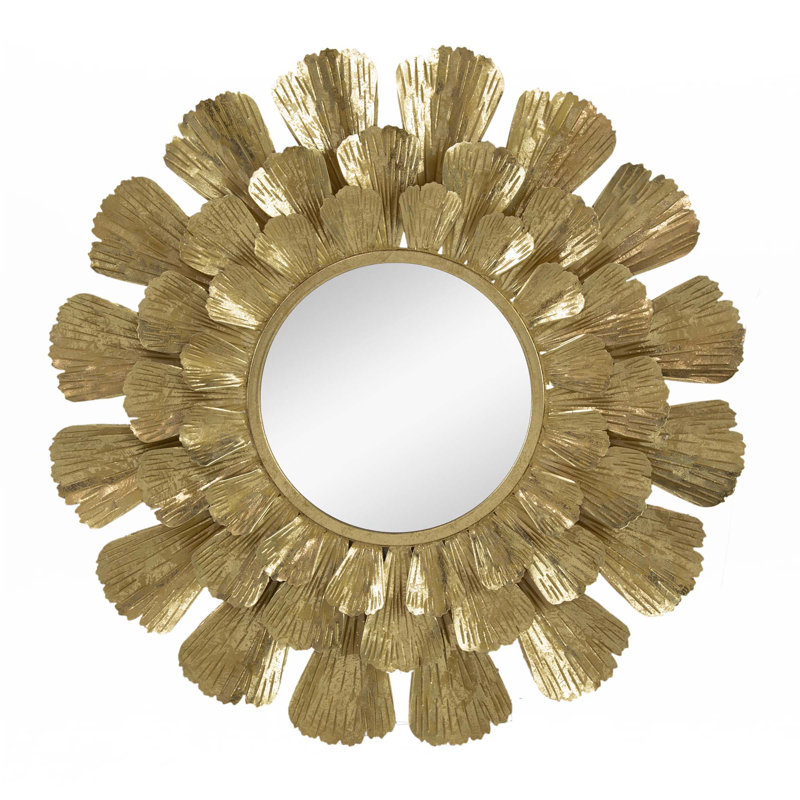 Round Gold Metal Mirror