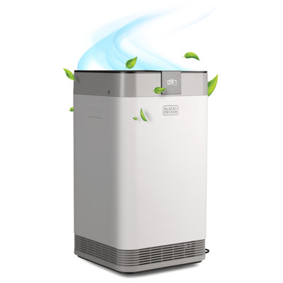 Black+decker Bap Series  Bapuv350 Air Purifier For Home Large Room With Uv Light In White